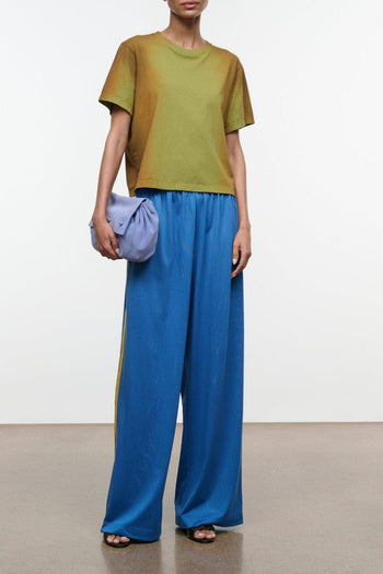 FLO pant in blue, wide-leg flowy trousers with relaxed waist