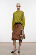 FIONA shoulder bag worn with fawn speckled haircalf and braided handles