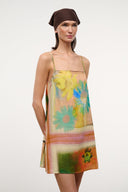 LAURA LINEN MINI DRESS | SUPERBLOOM SCARF SUPERBLOOM SCARF / XS