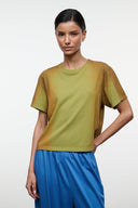 Faded moss green crewneck short-sleeve tee shirt