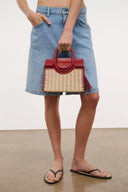 MAUDE MINI WICKER CARRYALL | NATURAL ROUGE NATURAL ROUGE / OS