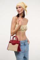 MAUDE MINI WICKER CARRYALL | NATURAL ROUGE NATURAL ROUGE / OS