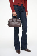 Espresso mini carryall handbag with short handles and structured rectangular shape