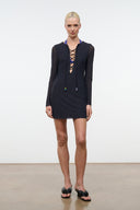 REVE MINI DRESS | BLACK BLACK / XS