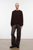 SERRANO CASHMERE RELAXED CREW | DARK CHOCOLATE DARK CHOCOLATE / XS