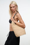 LANI LARGE RAFFIA BUCKET BAG | NATURAL NATURAL / OS