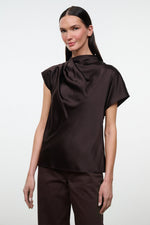 DAVINA SILK TOP | EARTH