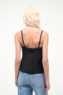 EVANGELINE TOP | BLACK SILK