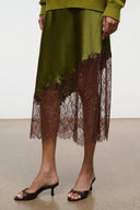 Espresso snake-print slide mule with open toe and slim stiletto heel