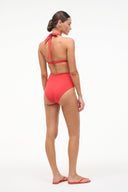 JONNIE HIGH RISE BIKINI BOTTOM | RED ROSE RED ROSE / XS