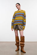 Dark gray drawstring shorts with yellow edge trim and elastic waist