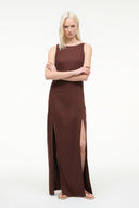 COSTA LINEN DRESS | DARK OAK
