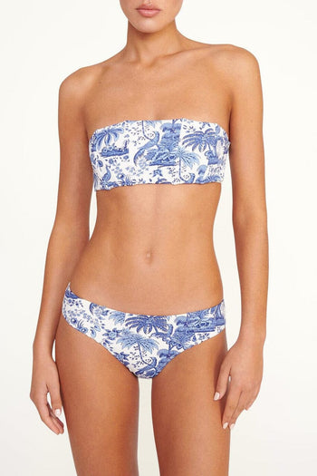 Blue toile bandeau bikini top