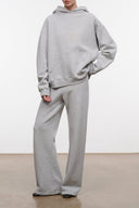 Stroll terry sweatpants in heather grey, relaxed straight-leg fit