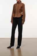 Jet black straight jeans with classic 5-pocket styling and zip fly.