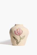 EMBROIDERED VASE | NATURAL GLAZE NATURAL GLAZE