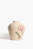 EMBROIDERED VASE | NATURAL GLAZE NATURAL GLAZE