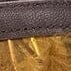 Espresso brown kitten-heel shoe with feather accent detail