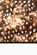 FIONA shoulder bag close-up of fawn speckled haircalf with STAUD logo