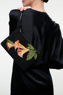 TOMMY BEADED LARGE POUCH | TRUMPET FLOWER BLACK TRUMPET FLOWER BLACK