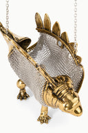 Barbara Mini Dino Chainmail Bag | Gold