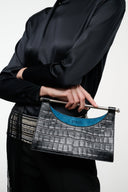 CARYS CLUTCH | BLACK CROCO BLACK CROCO