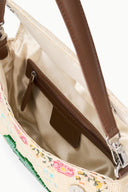 TIMMY convertible shoulder bag interior close-up with brown pocket and zipper
