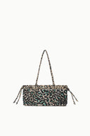 Elodie shoulder bag in leopard print fabric with fabric shoulder straps