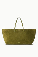 Large martini green tote bag with small front logo patch and two top handles