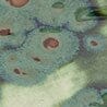 Ceramic game board surface in green and blue speckled earth-glaze finish