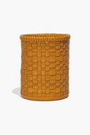 ROWE WOVEN LEATHER CANDLE | GOLDENROD