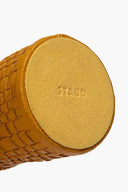 ROWE WOVEN LEATHER CANDLE | GOLDENROD