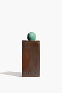LARGE MOON-LID BOX | BROWN AND SATIN PATINA GLAZE BROWN AND SATIN PATINA GLAZE