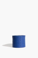 LARGE ROWE WOVEN LEATHER CANDLE | HENRY BLUE HENRY BLUE