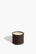 LARGE ROWE WOVEN LEATHER CANDLE | ESPRESSO ESPRESSO