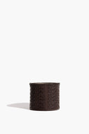 LARGE ROWE WOVEN LEATHER CANDLE | ESPRESSO ESPRESSO