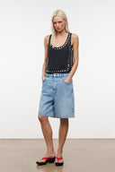 CARA TOP | BLACK STUDS BLACK STUDS / XS