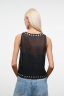 CARA TOP | BLACK STUDS BLACK STUDS / XS