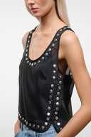 CARA TOP | BLACK STUDS BLACK STUDS / XS