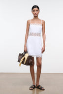 AMALINA LINEN MINI DRESS | WHITE WHITE / 4