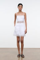 AMALINA LINEN MINI DRESS | WHITE WHITE / 4