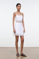 AMALINA LINEN MINI DRESS | WHITE WHITE / 4