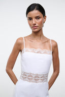 AMALINA LINEN MINI DRESS | WHITE WHITE / 4