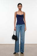 EVANGELINE SILK TOP | NAVY NAVY / 00