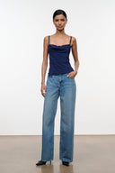 EVANGELINE SILK TOP | NAVY NAVY / 00
