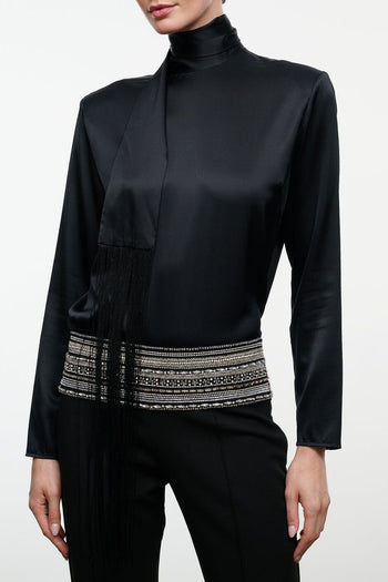 SUNI SILK TOP | BLACK BLACK / XS