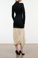 DONNA DRESS | BLACK IVORY BLACK IVORY / XS