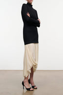 DONNA DRESS | BLACK IVORY BLACK IVORY / XS