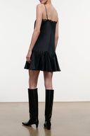 POSY SILK DRESS | BLACK BLACK / XS