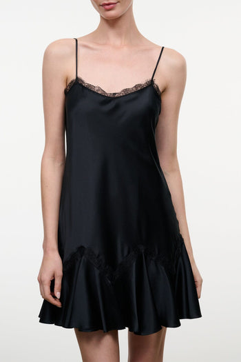POSY SILK DRESS | BLACK BLACK / XS